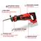 'Cordless reciprocating saw with brushless motor, adjustable saw foot, easy blade change, variable speed control, and precise cuts up to 200 mm.'