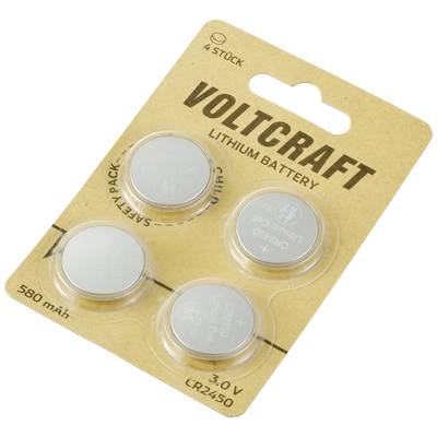 VOLTCRAFT Button cell CR 2450 3 V 4 pc(s) 580 mAh Lithium CR2450