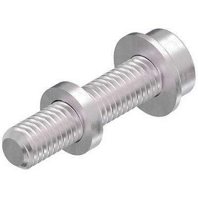 A silver screw with a threaded shaft and flat heads at both ends. It is used for fixing in construction and assembly work.