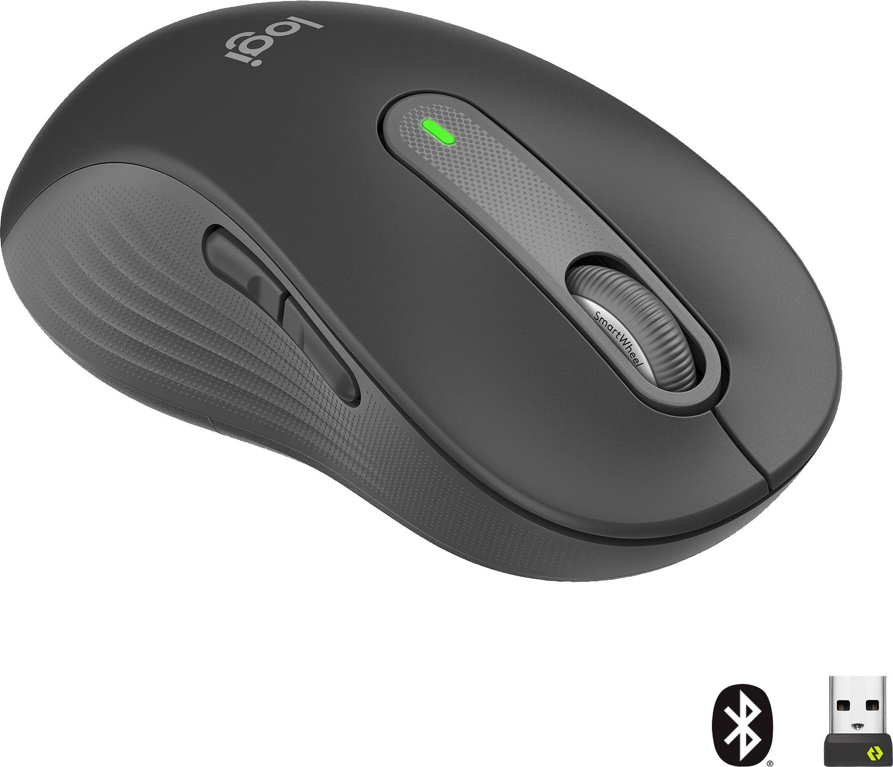 Logitech Signature M650 L left Mouse Radio, Bluetooth® Size: L Optical Graphite 5 Buttons 4000 dpi