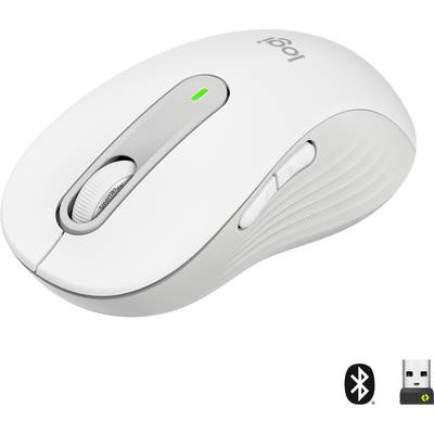 Logitech Signature M650 L  Mouse Radio, Bluetooth®  Size: L Optical White 5 Buttons 4000 dpi 