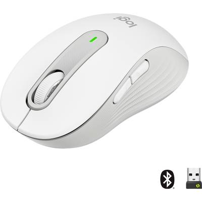 Logitech Signature M650  Mouse Radio, Bluetooth®  Size: M Optical White 5 Buttons 4000 dpi 