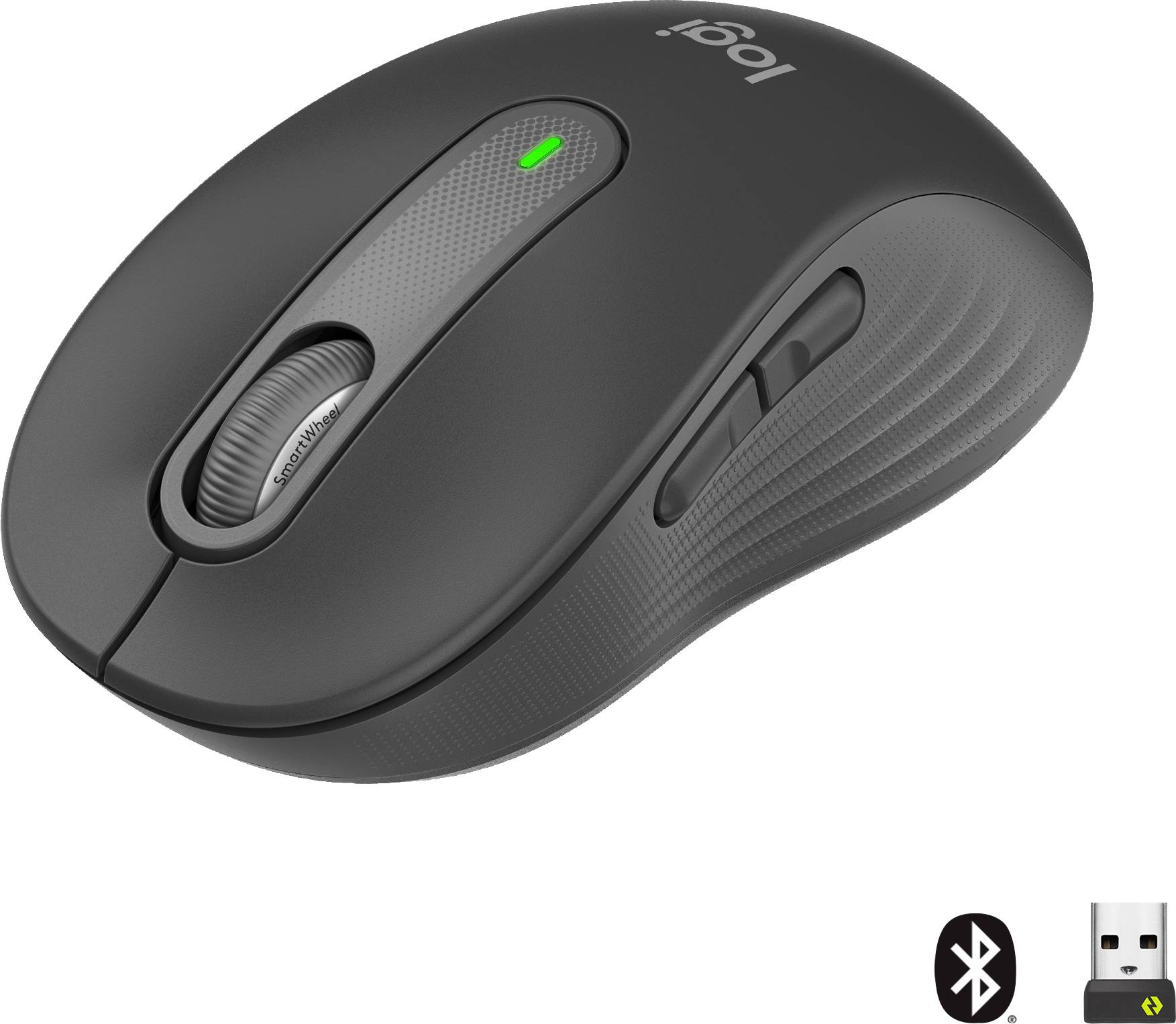 Logitech Signature M650 Mouse Radio, Bluetooth® Size: M Optical Graphite 5 Buttons 4000 dpi