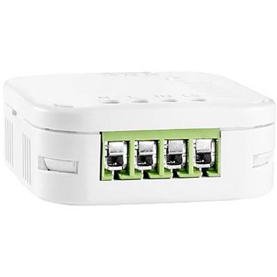 White network socket with four green Ethernet ports on the front.