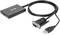 A black USB to VGA adapter with cable. The VGA plug is visible next to the USB plug. Product for connecting devices.