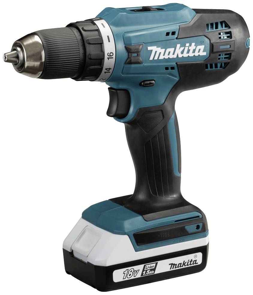 Makita DF488DWE Cordless drill 18 V 1.5 Ah Li-ion incl. spare battery ...