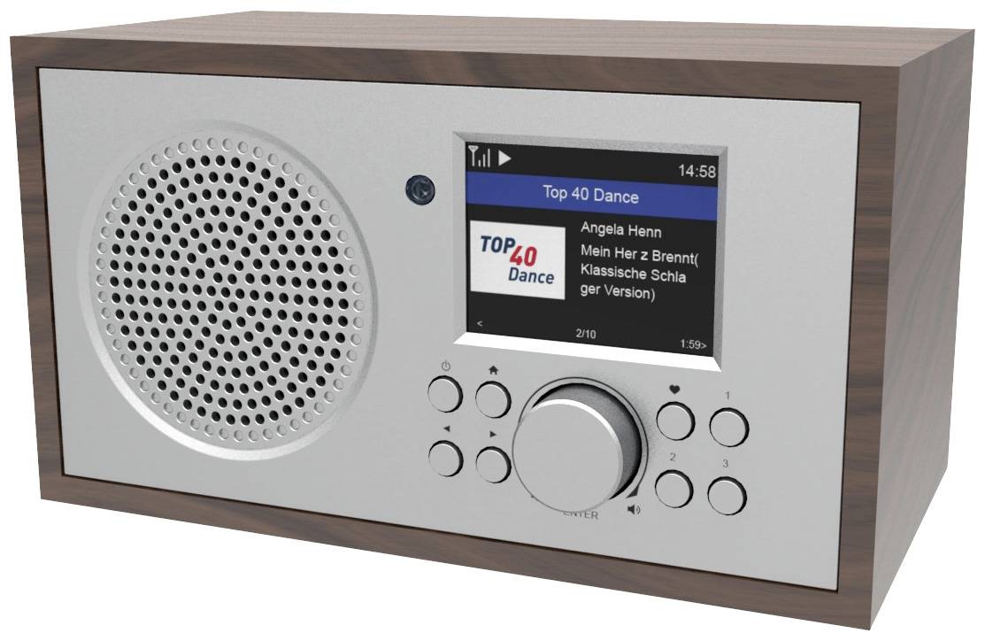 Denver IR-135S Internet radio Internet Bluetooth, Wi-Fi, Internet Alarm clock, rechargeable Silver | Conrad.com