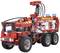 A red fire engine toy vehicle with six wheels and the inscription 'Firefighter' on the side.