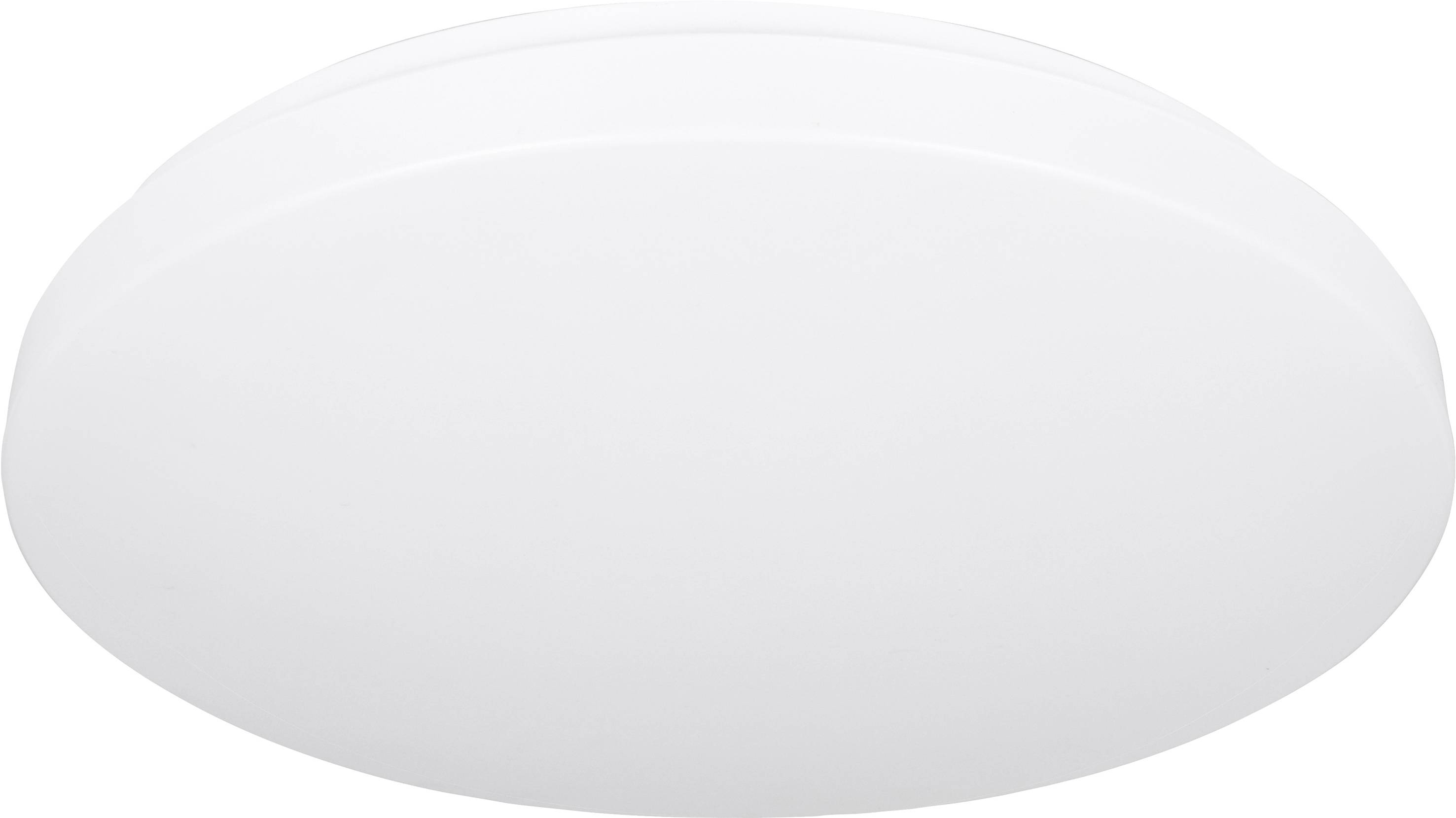 White, round ceiling light with a simple, modern design against a white background.