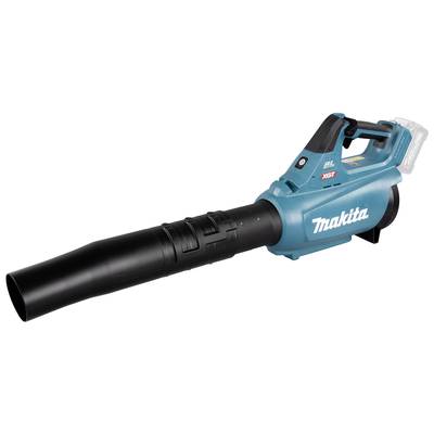 Leaf blower with a blue casing and black pipe. The 'Makita' brand is visible on the side. Suitable for garden work.