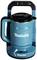 A blue kettle with a black handle and the white 'Makita' logo on it.