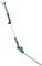 A blue, rod-shaped hedge trimmer with a handle and long cutting head, ideal for maintaining tall hedges.