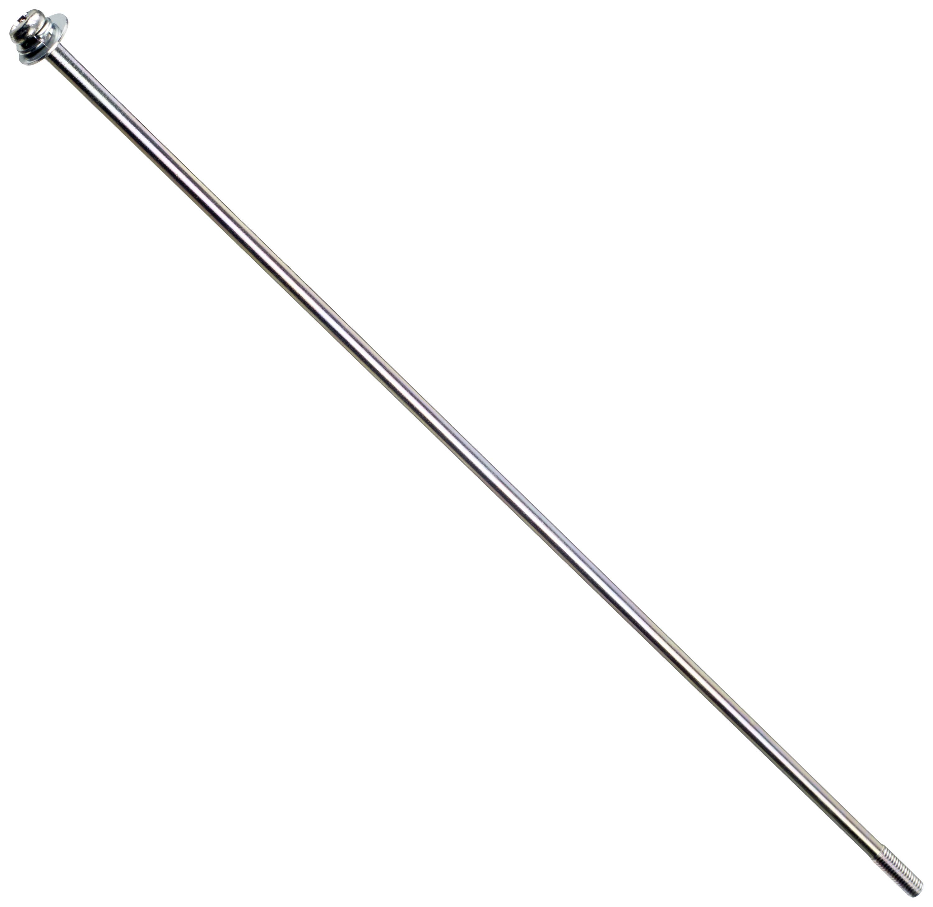 A long, thin metal rod with a small round cap at the top.