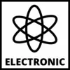 Symbol of a stylised atom above the word 'Electronic', symbolising electronic components or devices.