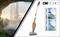 'Clatronic' steam mop, advertised with images of a waterfall and cleaning performance. Product positioning for cleanliness and efficiency.