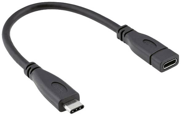 Roline USB cable  USB 3.2 2nd Gen USB-C® plug 0.15 m Black Shielded 11.02.9015