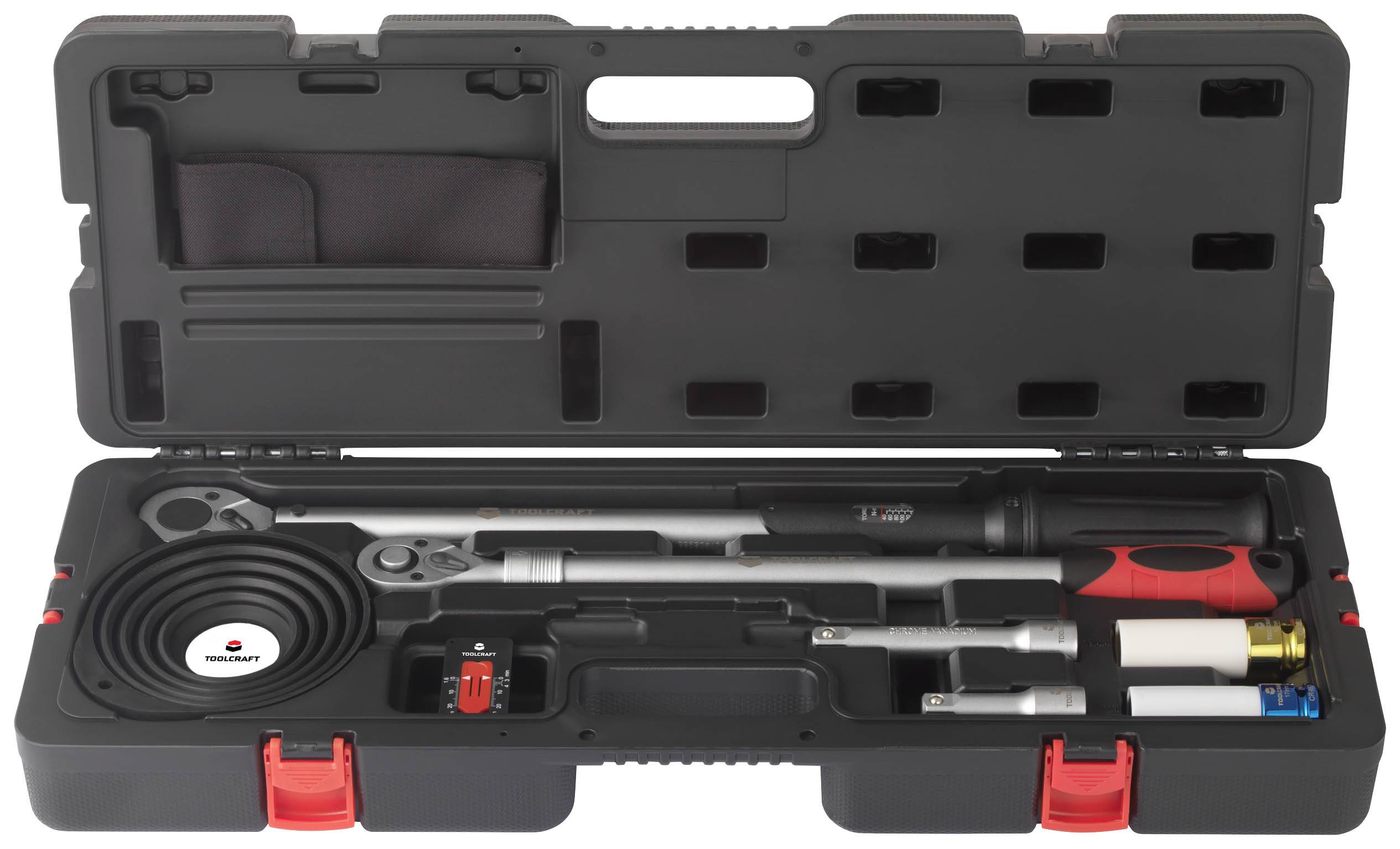 TOOLCRAFT TO-7677363 Trade-rated torque wrench set Telescopic forward/reverse ratchet 1/2" (12.5 mm) 40 - 210 Nm-2
