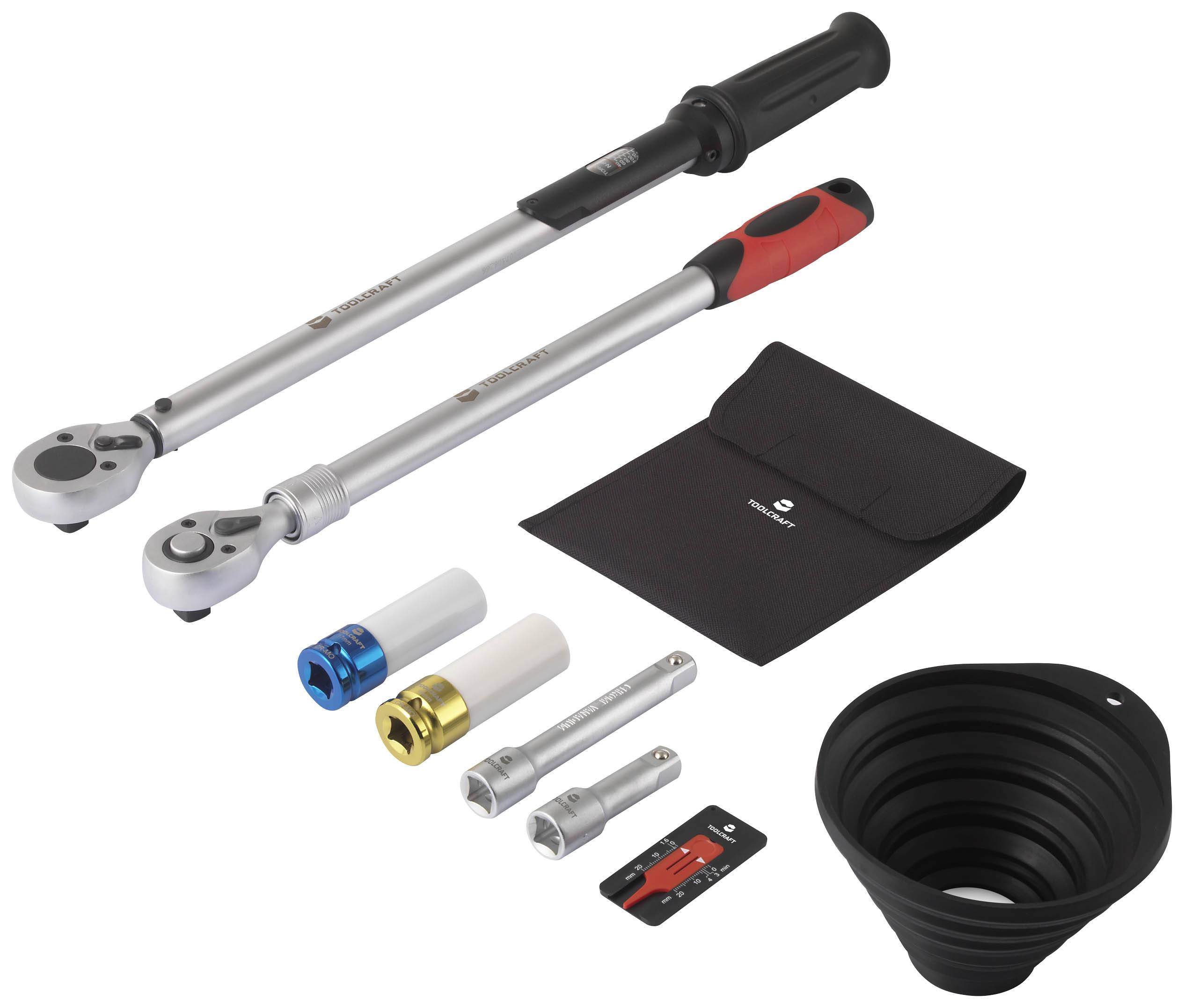 TOOLCRAFT TO-7677363 Trade-rated torque wrench set Telescopic forward/reverse ratchet 1/2" (12.5 mm) 40 - 210 Nm-3