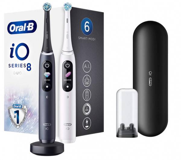 8n Duo iO 8n Electric toothbrush Rotating/pulsating Black, White | Conrad.com