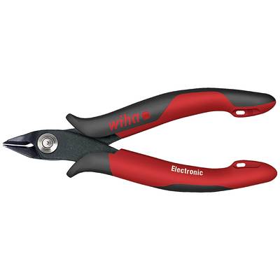 Red and black electronic pliers with the inscription 'Wiha Electronic'. Suitable for precise work in electrical engineering.