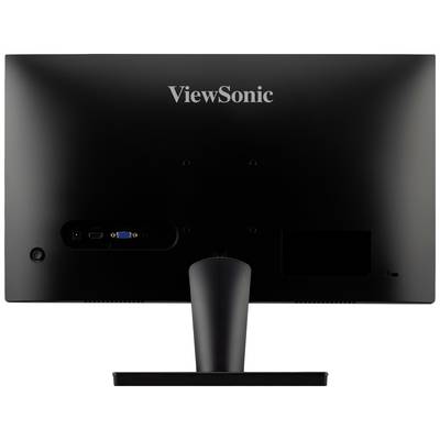 Rear view of a black ViewSonic monitor with HDMI and VGA ports on the left.