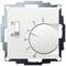 White thermostat control with rotary dial from 1 to 6 for temperature setting and switch for heating levels. Symbols for heat and cold.