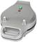 Silver sandwich maker device by Clatronic with green and red indicator lights on the top surface.