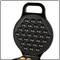 A waffle maker with a bubble pattern. The upper part is open and shows the non-stick surface with round indentations.