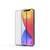 Smartphone with a colourful screen, displaying date and time. Beside it, a screen protector.