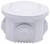 A white plastic pipe section with a removable lid and lateral connections, used in electrical or plumbing installations.