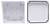 White, square plastic enclosures with covers. One with a seal around the edge, the other without. Suitable for electrical installations.