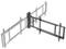 TV wall mount with articulated arm, shown in two positions: fully extended and pushed back against the wall.