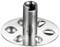 Metal fitting with a cylindrical shaft and round base, equipped with multiple convex punch-outs, suitable for mounting.