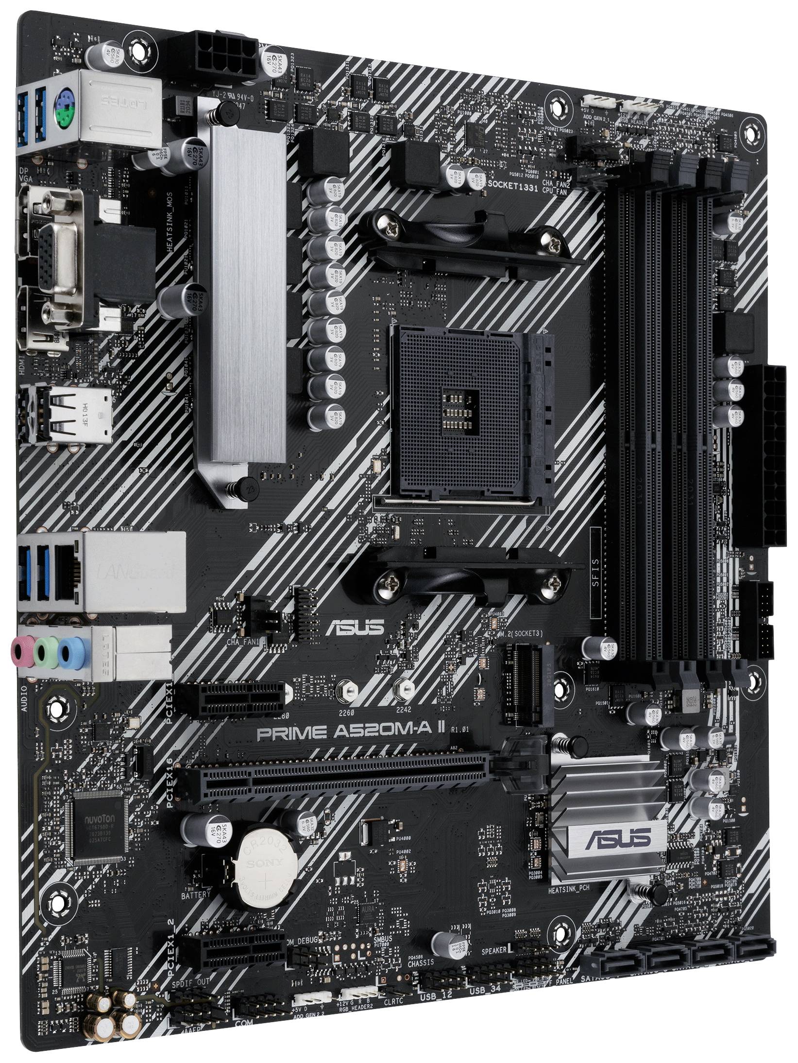 Asus PRIME A520M-A II Motherboard PC base AMD AM4 Form factor (details) ATX Motherboard chipset AMD® A520-1
