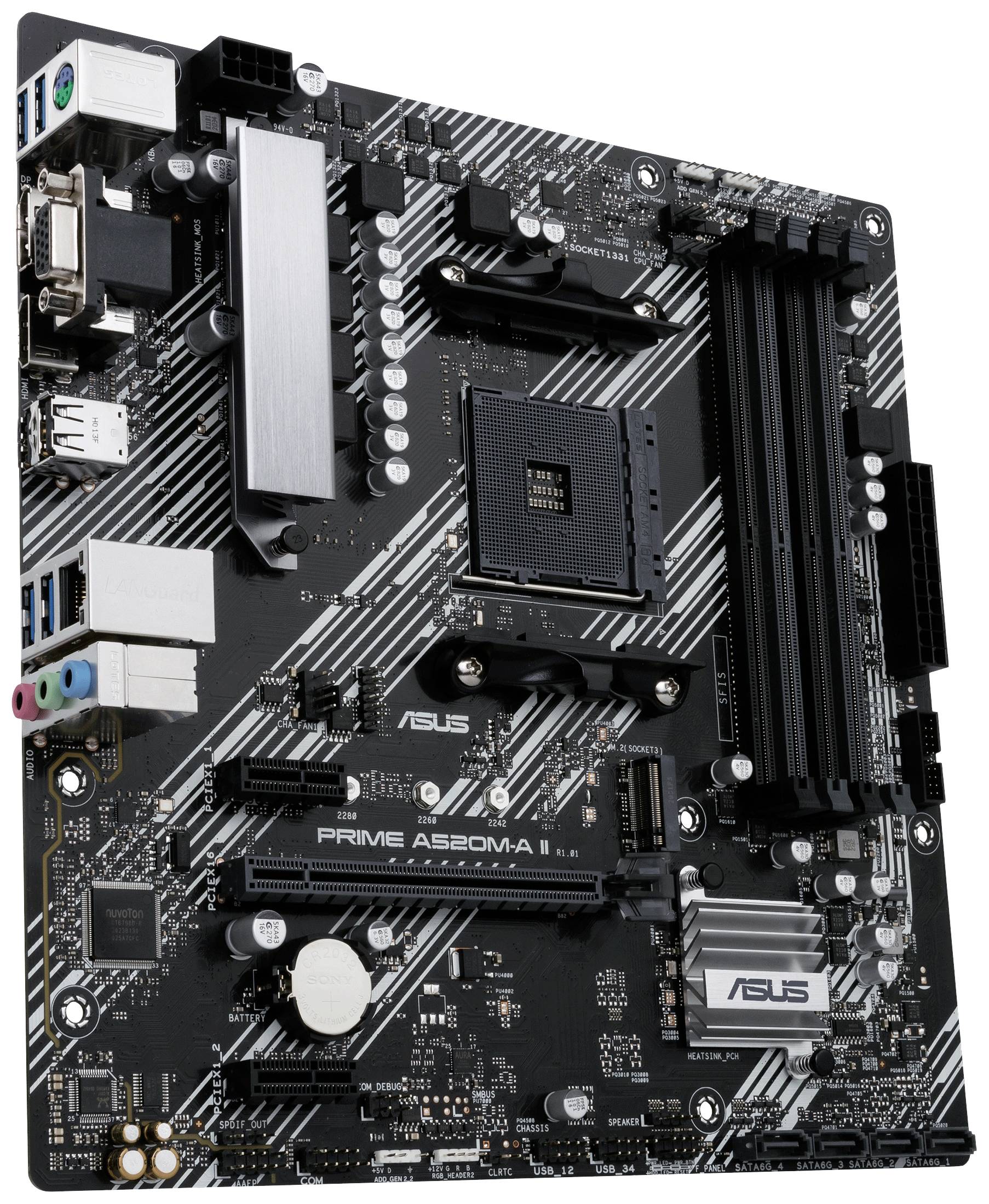 Asus PRIME A520M-A II Motherboard PC base AMD AM4 Form factor (details) ATX Motherboard chipset AMD® A520-2