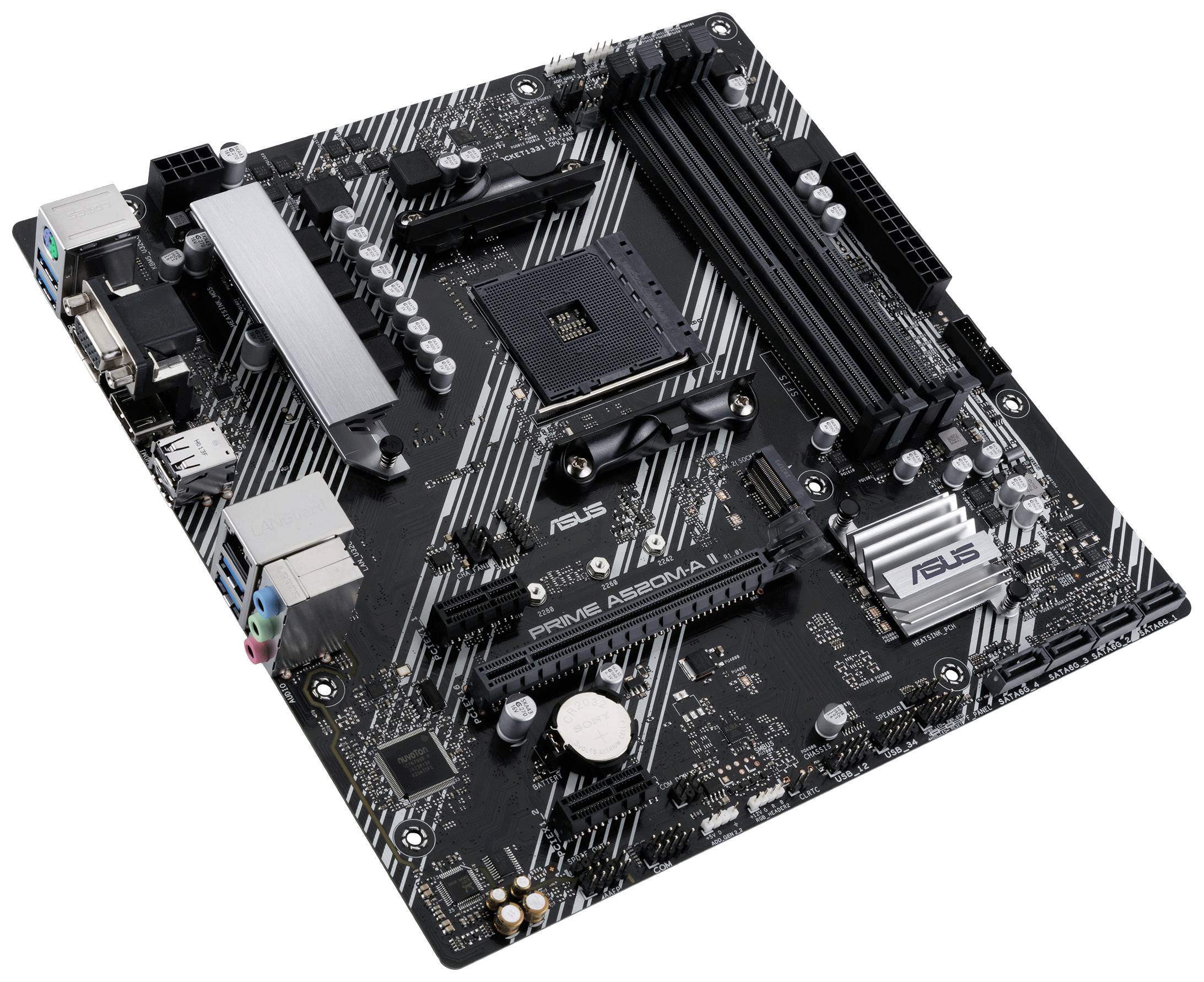 Asus PRIME A520M-A II Motherboard PC base AMD AM4 Form factor (details) ATX Motherboard chipset AMD® A520-3