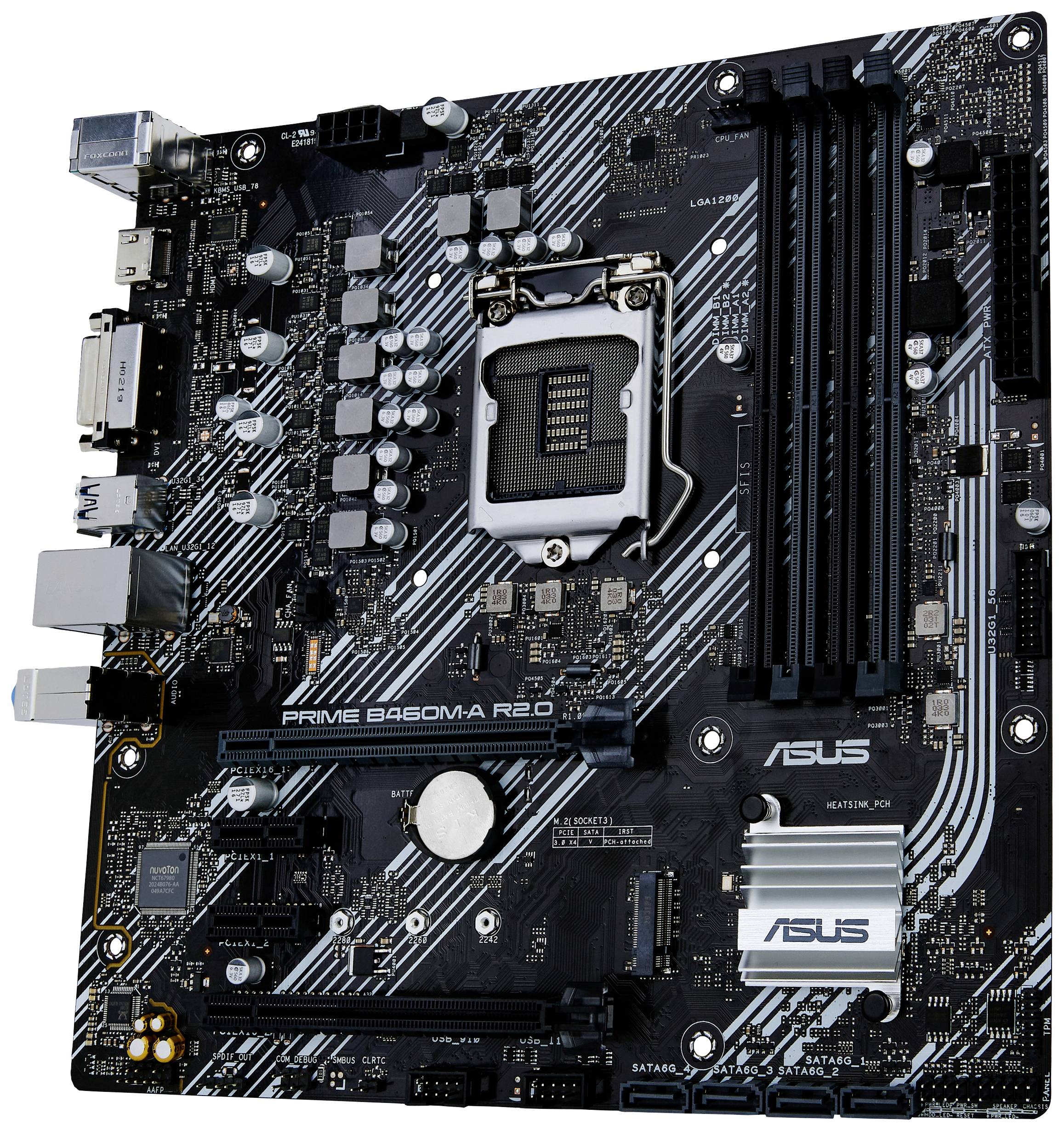 Asus PRIME B460M-A R2.0 Motherboard PC base Intel® 1200 Form factor (details) ATX Motherboard chipset Intel® H470-3