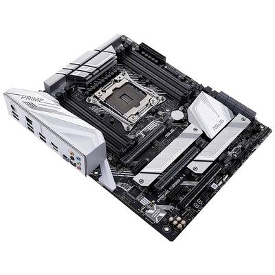 A computer motherboard with multiple RAM slots, a large CPU socket, and various connectors. Label: 'PRIME'.