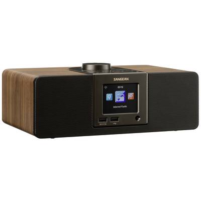 Image of Sangean WFR-32 Internet desk radio Internet Bluetooth, AUX, USB, Internet radio Incl. remote control Black, Wood