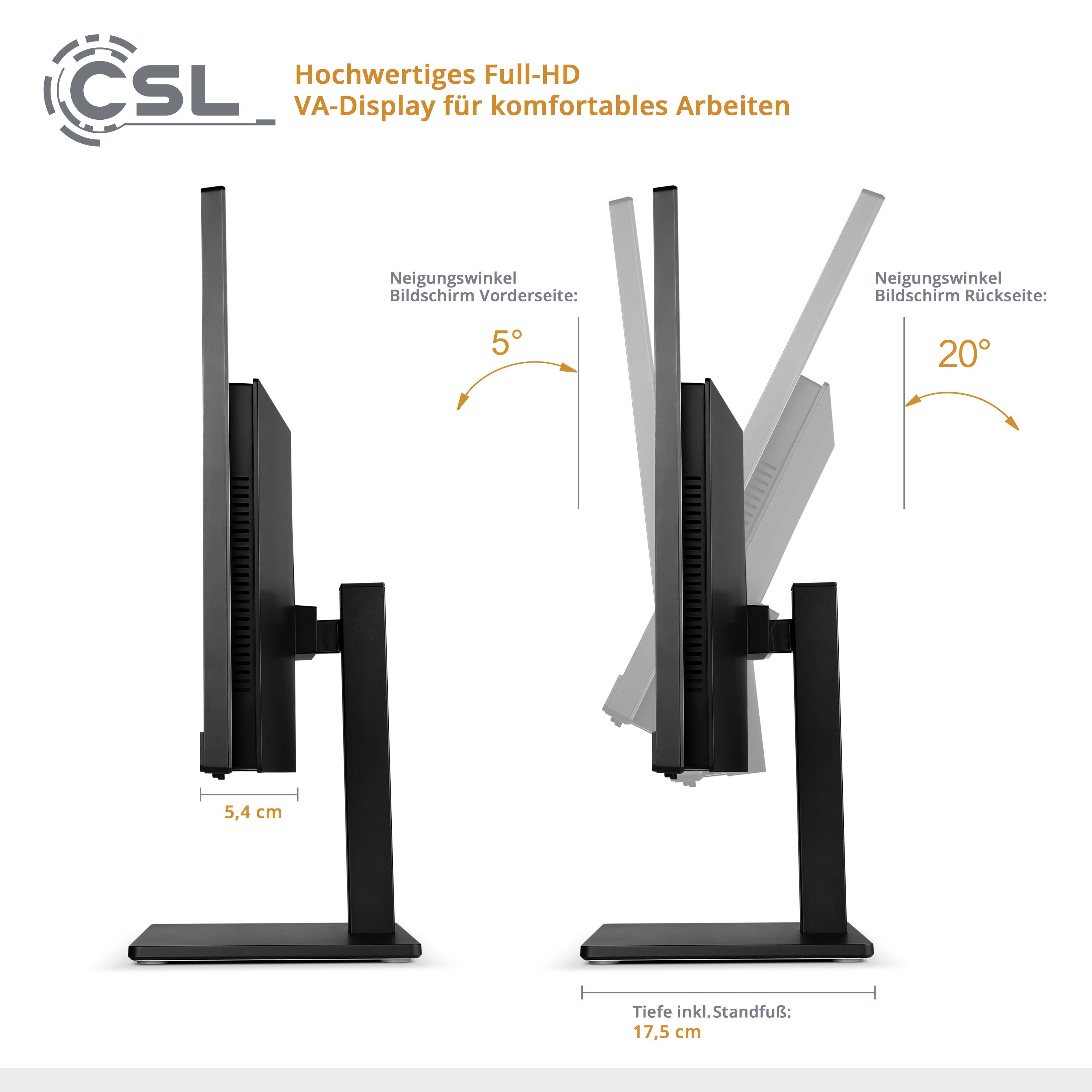 CSL Computer All-in-one PC Unity PRO F24B-GLS 60.5 cm (23.8 inch) Full HD Intel® Celeron® N4120 2.6 GHz 16 GB RAM 512 GB-2