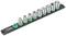 'Wera' socket wrench set: ten sockets in ascending sizes on a holder with colour-coded markings for size identification.