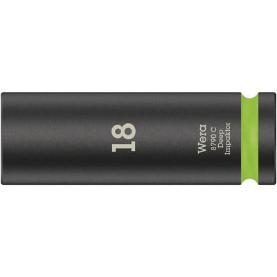 Socket wrench with 'Wera 18' inscription, black housing, green marking near the end. Tool for mechanical applications.