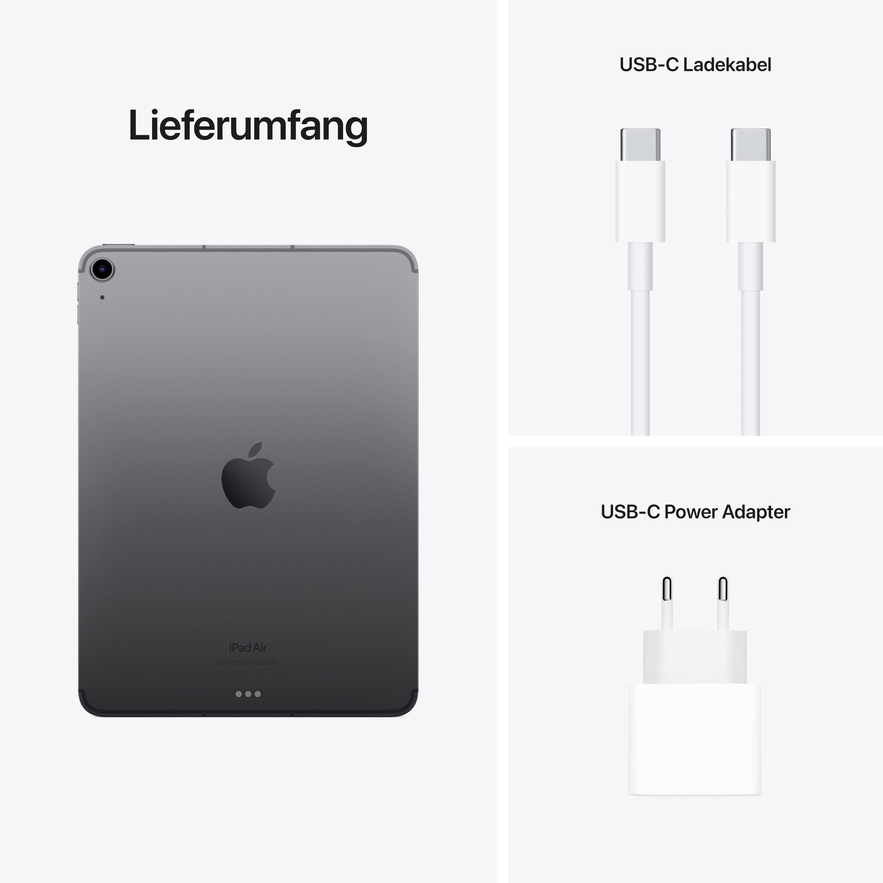 Apple iPad Air 10.9 (5th Gen, 2022) WiFi + Cellular 256 GB Spaceship grey 27.7 cm (10.9 inch) Apple M1 iPadOS 15 2360 x -4