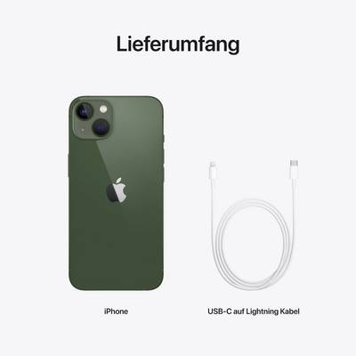 'Included items' shows a green iPhone and a USB-C to Lightning cable.
