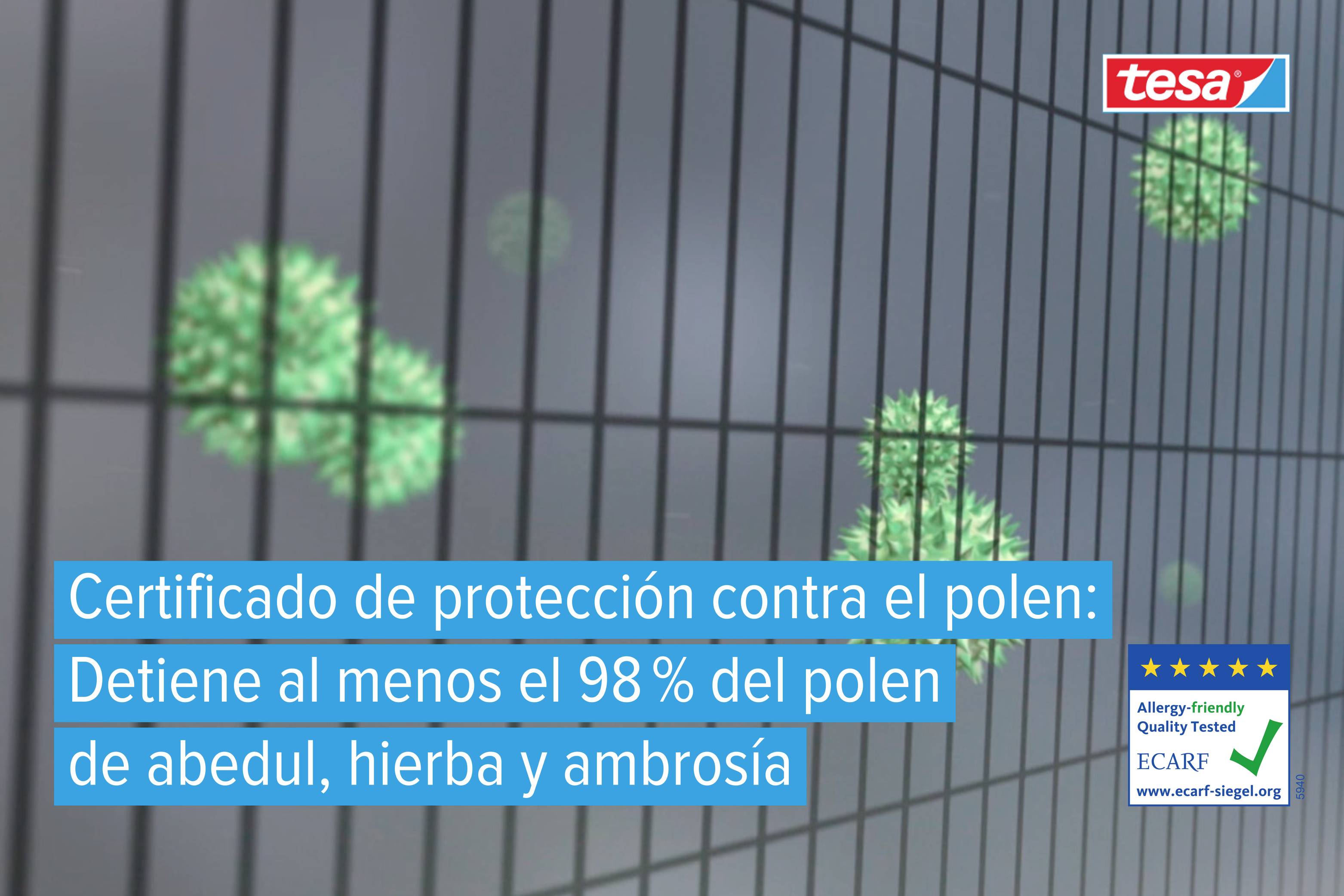 'Net with pollen protection: Certified, blocks at least 98% of birch, grass and ragweed pollen.'
