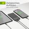 'Simultaneous Charging' shows a tablet, a power bank, and a smartphone being charged simultaneously using USB-A and USB-C cables.
