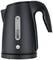 Black electric kettle with 1.7 litre capacity, side water level indicator and ergonomic handle.