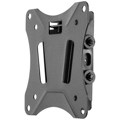 Metal TV wall mount with multiple screw holes, suitable for flat screens, with side mounting screws.