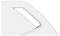 An excerpt of a white plastic surface with a modern, rounded design and a glossy edge.