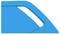 Blue, rounded rectangle with a narrow, white slit in the top right area. Minimalist, modern design.